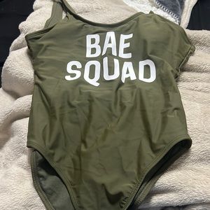 Green one piece bathing suits